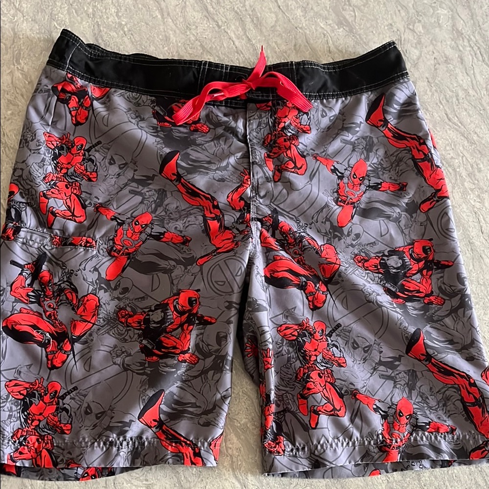 Dead pool Marvel Red and Gray Board Shorts Dynamic Swimwear